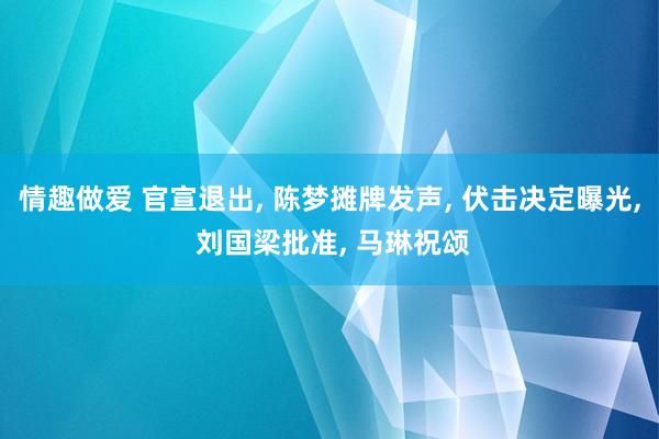 情趣做爱 官宣退出， 陈梦摊牌发声， 伏击决定曝光， 刘国梁批准， 马琳祝颂