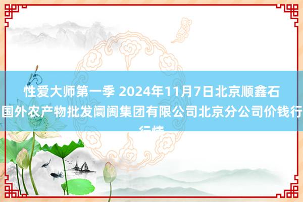 性爱大师第一季 2024年11月7日北京顺鑫石门国外农产物批发阛阓集团有限公司北京分公司价钱行情