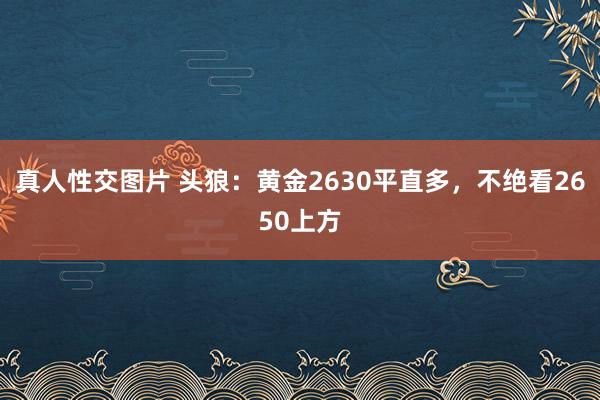 真人性交图片 头狼：黄金2630平直多，不绝看2650上方