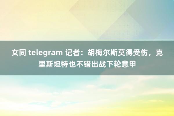 女同 telegram 记者：胡梅尔斯莫得受伤，克里斯坦特也不错出战下轮意甲