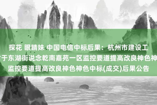 探花 眼睛妹 中国电信中标后果：杭州市建设工程处分集团有限公司对于东湖街说念乾南嘉苑一区监控要道提高改良神色神色中标(成交)后果公告