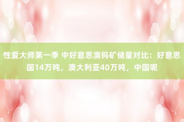 性爱大师第一季 中好意思澳钨矿储量对比：好意思国14万吨，澳大利亚40万吨，中国呢