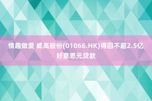情趣做爱 威高股份(01066.HK)得回不超2.5亿好意思元贷款