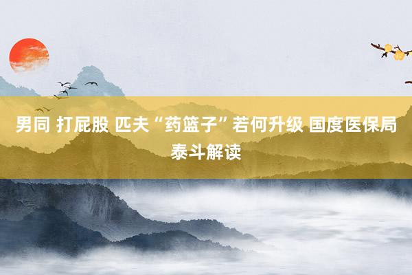 男同 打屁股 匹夫“药篮子”若何升级 国度医保局泰斗解读