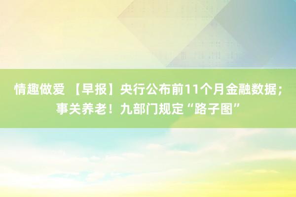 情趣做爱 【早报】央行公布前11个月金融数据；事关养老！九部门规定“路子图”