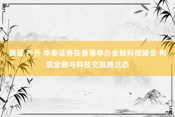 跳蛋 户外 华泰证券在香港举办金融科技峰会 构筑金融与科技交融腾达态