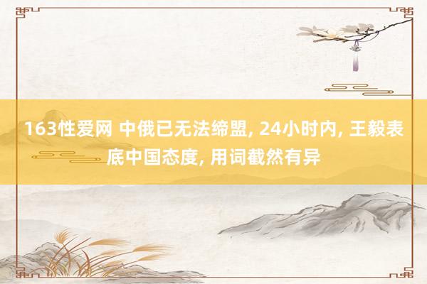 163性爱网 中俄已无法缔盟， 24小时内， 王毅表底中国态度， 用词截然有异