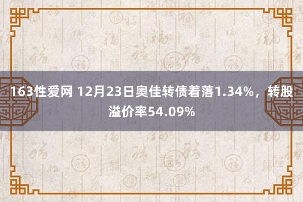 163性爱网 12月23日奥佳转债着落1.34%，转股溢价率54.09%