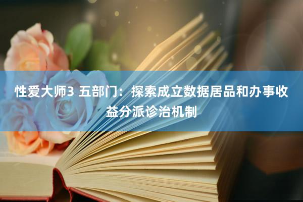 性爱大师3 五部门：探索成立数据居品和办事收益分派诊治机制