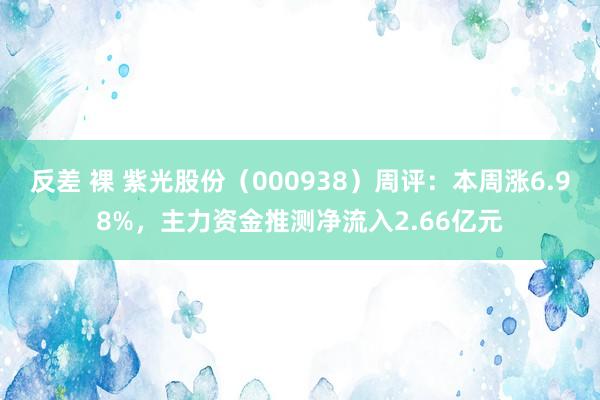 反差 裸 紫光股份（000938）周评：本周涨6.98%，主力资金推测净流入2.66亿元