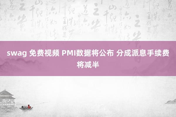 swag 免费视频 PMI数据将公布 分成派息手续费将减半
