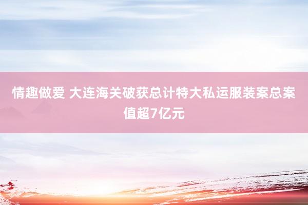 情趣做爱 大连海关破获总计特大私运服装案总案值超7亿元