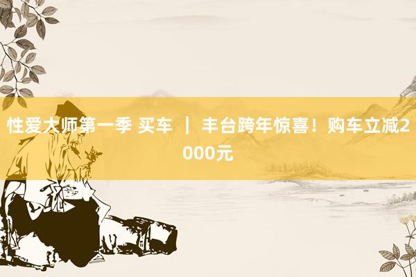 性爱大师第一季 买车 ｜ 丰台跨年惊喜！购车立减2000元