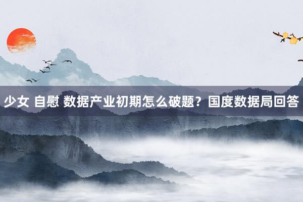 少女 自慰 数据产业初期怎么破题？国度数据局回答