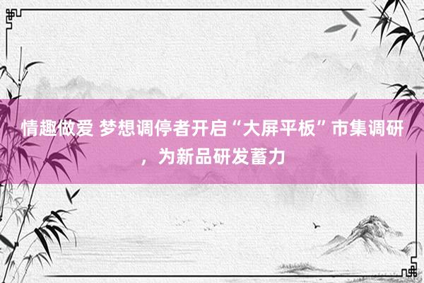 情趣做爱 梦想调停者开启“大屏平板”市集调研，为新品研发蓄力