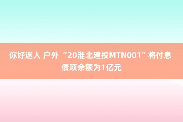你好迷人 户外 “20淮北建投MTN001”将付息 债项余额为1亿元