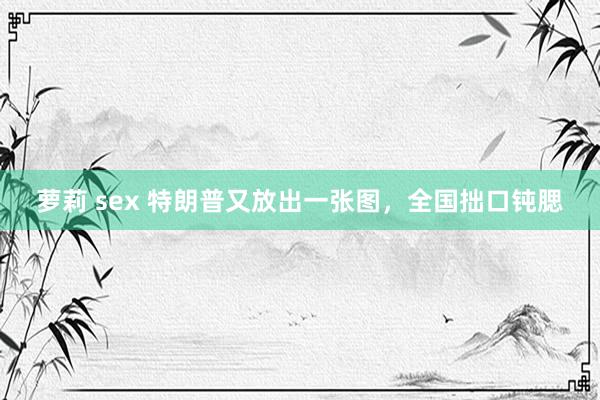 萝莉 sex 特朗普又放出一张图，全国拙口钝腮