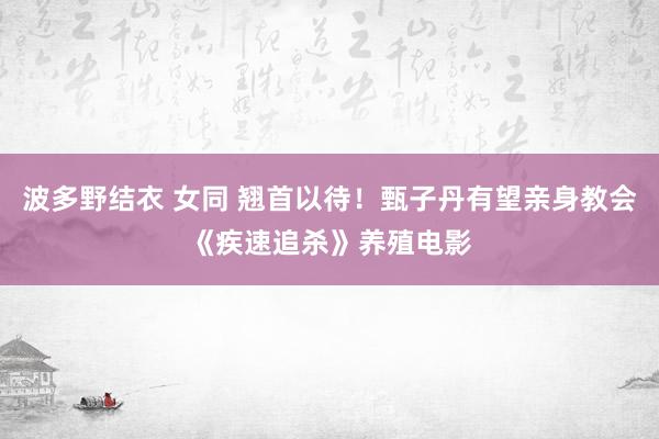 波多野结衣 女同 翘首以待！甄子丹有望亲身教会《疾速追杀》养殖电影