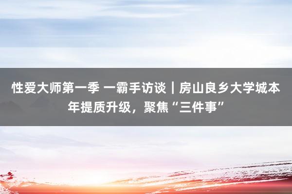性爱大师第一季 一霸手访谈｜房山良乡大学城本年提质升级，聚焦“三件事”