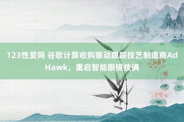 123性爱网 谷歌计算收购眼动跟踪技艺制造商AdHawk，重启智能眼镜技俩