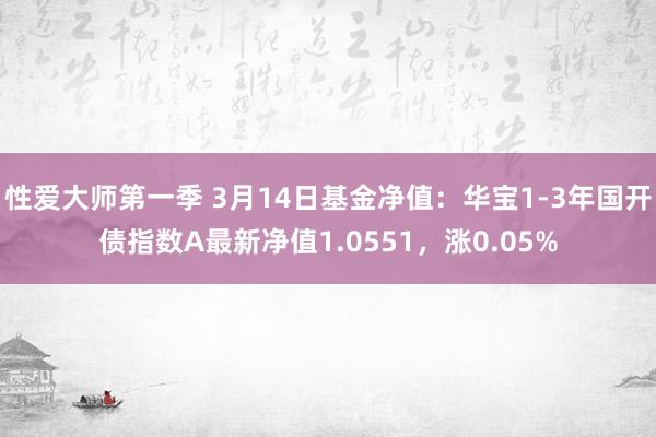性爱大师第一季 3月14日基金净值：华宝1-3年国开债指数A最新净值1.0551，涨0.05%