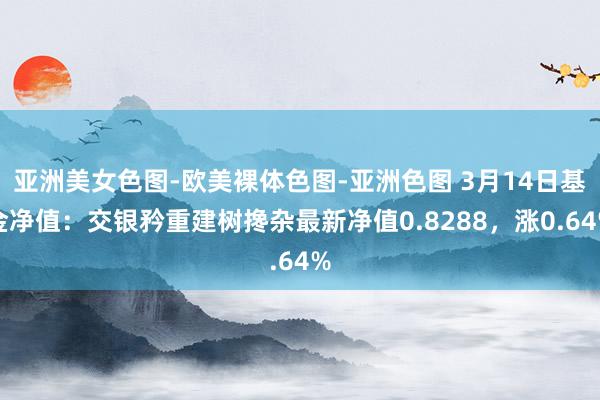 亚洲美女色图-欧美裸体色图-亚洲色图 3月14日基金净值：交银矜重建树搀杂最新净值0.8288，涨0.64%