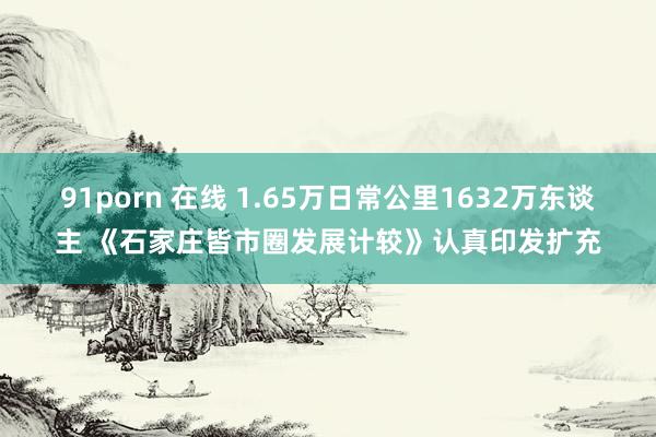 91porn 在线 1.65万日常公里1632万东谈主 《石家庄皆市圈发展计较》认真印发扩充