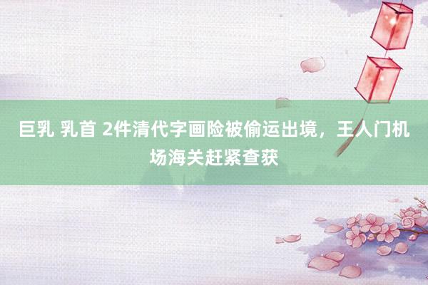巨乳 乳首 2件清代字画险被偷运出境,王人门机场海关赶紧查获