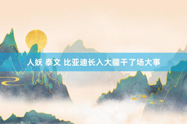 人妖 泰文 比亚迪长入大疆干了场大事