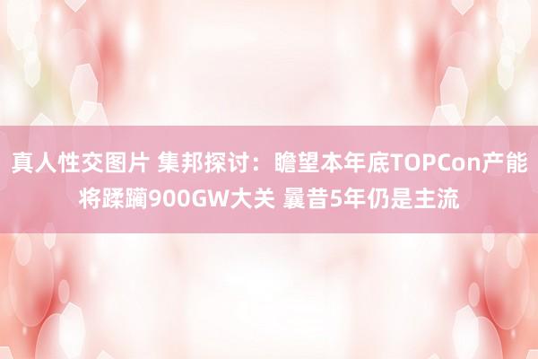 真人性交图片 集邦探讨：瞻望本年底TOPCon产能将蹂躏900GW大关 曩昔5年仍是主流