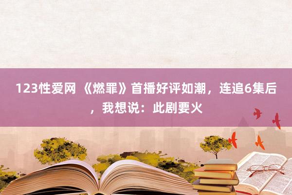 123性爱网 《燃罪》首播好评如潮，连追6集后，我想说：此剧要火