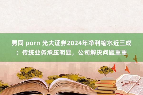 男同 porn 光大证券2024年净利缩水近三成：传统业务承压明显，公司解决问题重重