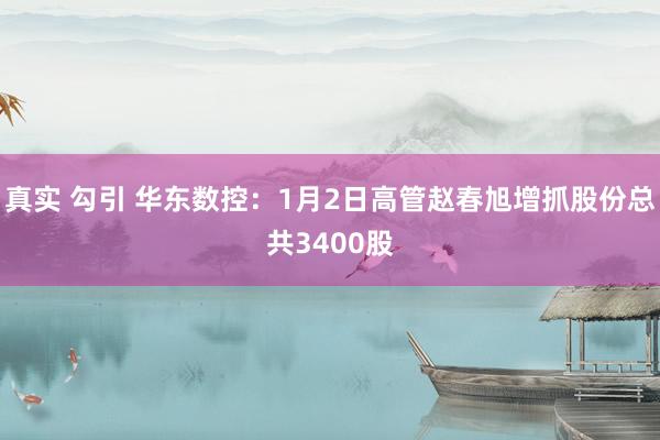 真实 勾引 华东数控：1月2日高管赵春旭增抓股份总共3400股