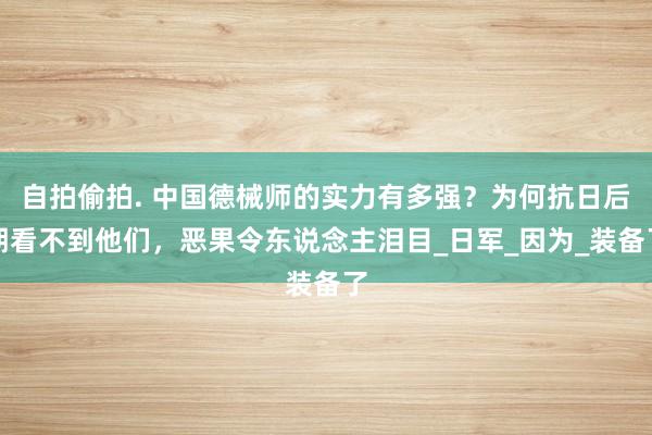 自拍偷拍. 中国德械师的实力有多强？为何抗日后期看不到他们，恶果令东说念主泪目_日军_因为_装备了