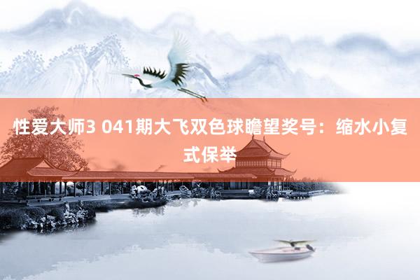 性爱大师3 041期大飞双色球瞻望奖号：缩水小复式保举