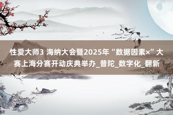 性爱大师3 海纳大会暨2025年“数据因素×”大赛上海分赛开动庆典举办_普陀_数字化_翻新
